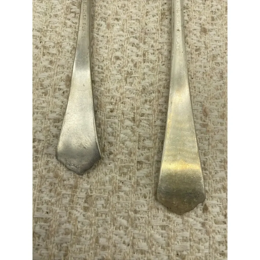 ARION Silverplate JEWELL Pattern Silverplate 8.25” SERVING SPOON & FORK 6.5”